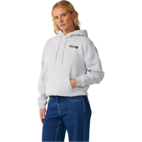 2026 Rip Curl Womens Surf Puff Heritage Hoodie 0A0WFL - Grey Marle / Black